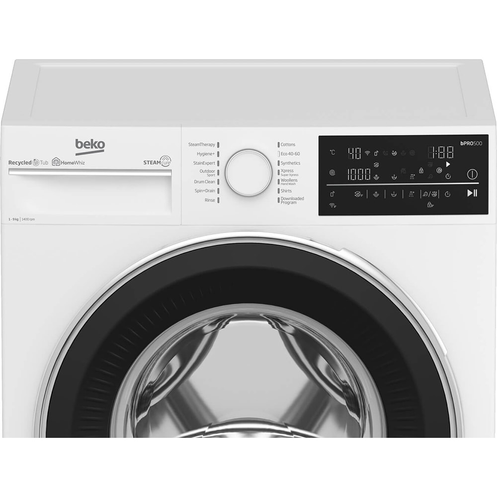Masina de spalat rufe frontala BEKO B5WFT89415WW, SteamCure, 9 kg, 1400rpm, Clasa A, alb