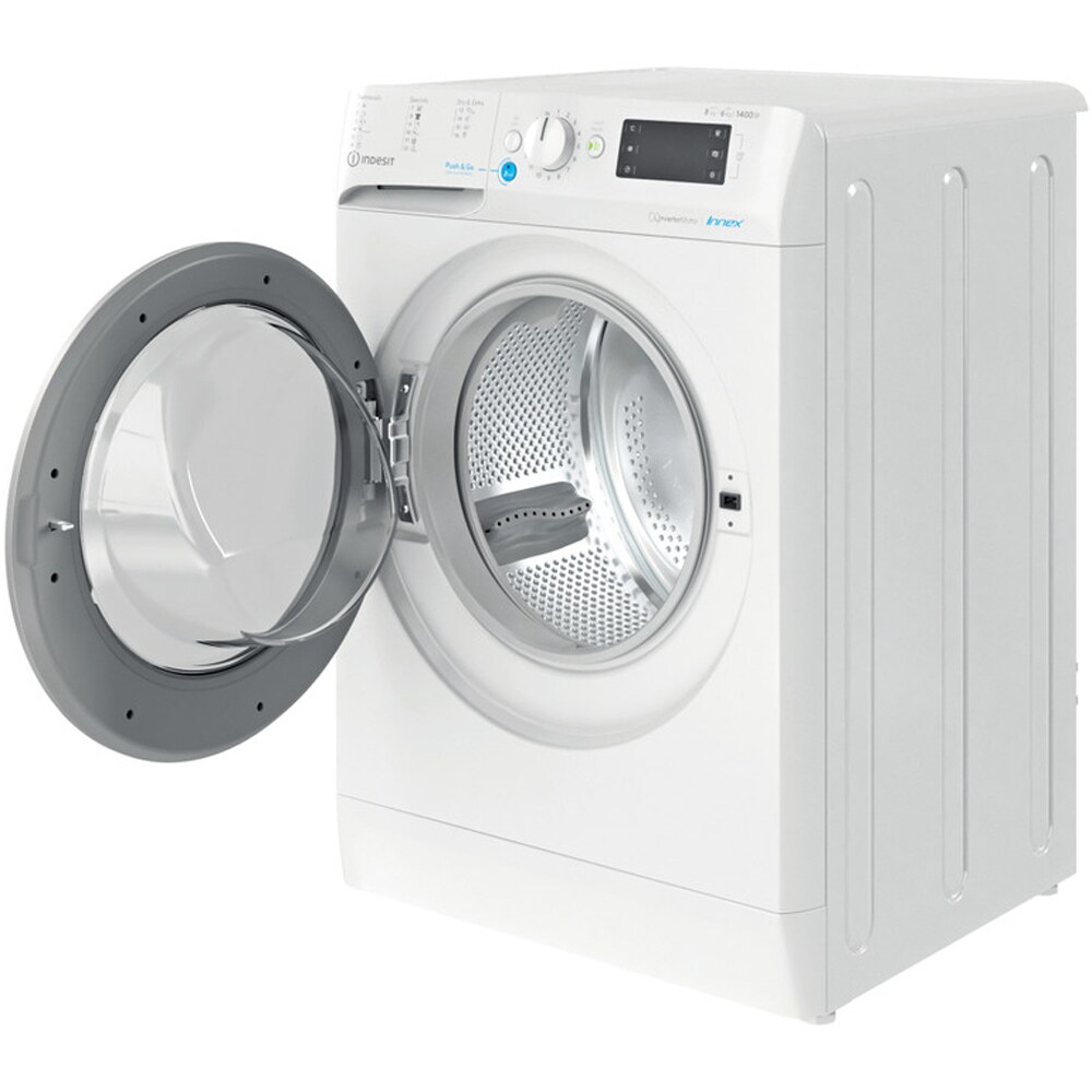 Masina de spalat rufe frontala cu uscator INDESIT BDE 86435 9EWS EU, 8/6 kg, 1400rpm, Clasa B/D, alb
