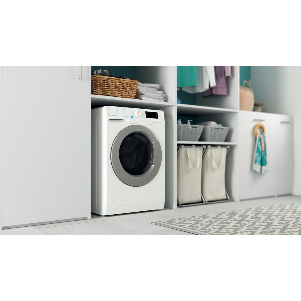Masina de spalat rufe frontala cu uscator INDESIT BDE 86435 9EWS EU, 8/6 kg, 1400rpm, Clasa B/D, alb