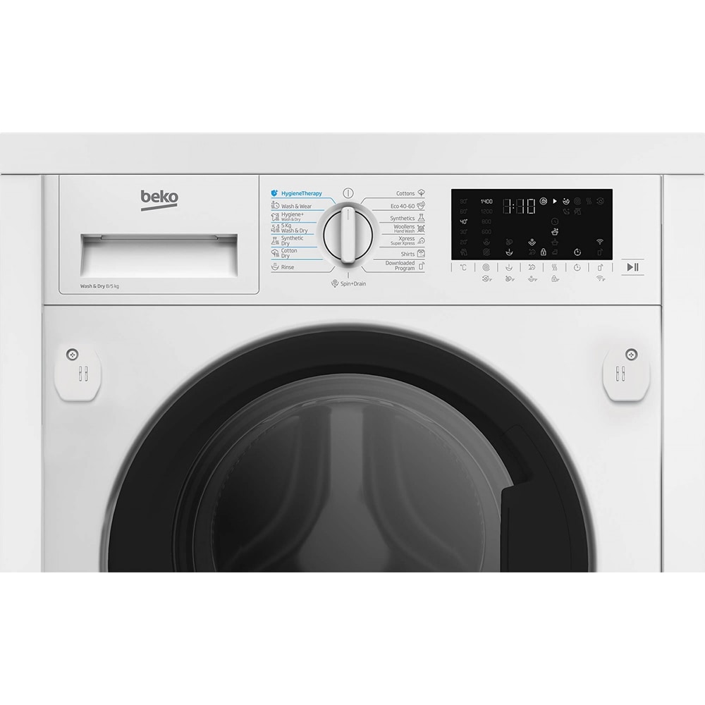 Masina de spalat rufe incorporabila cu uscator BEKO BI5DBT68447W, 8/5 kg, 1400rpm, Clasa A/D, alb