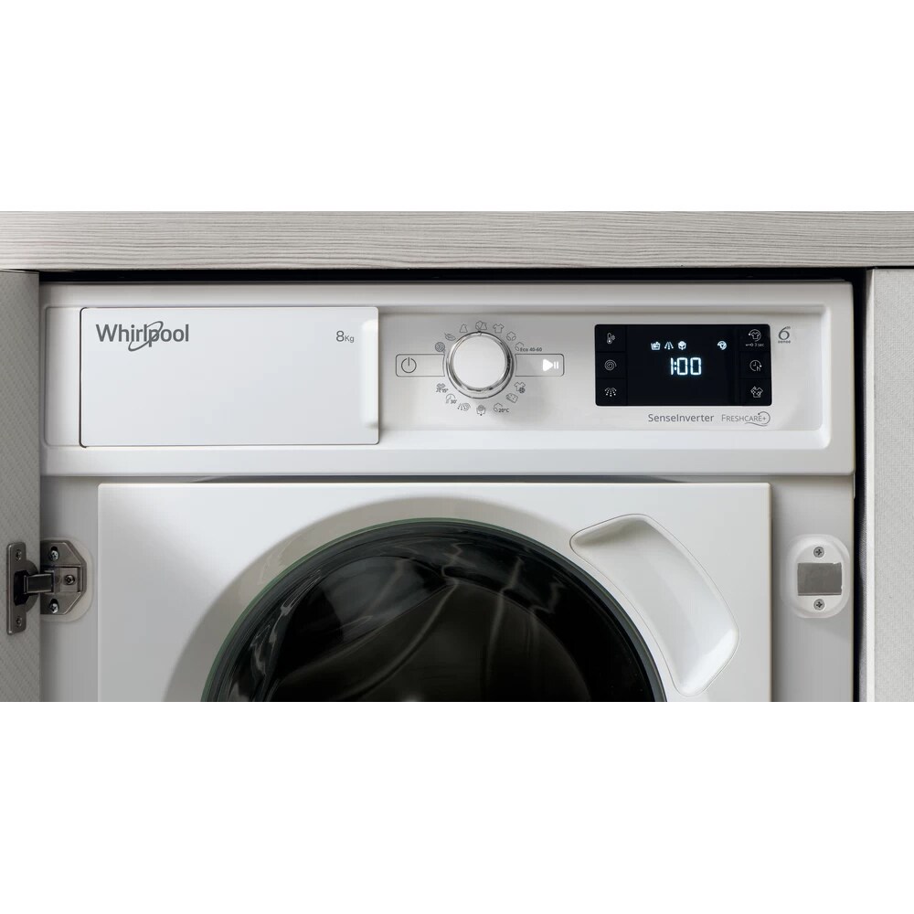 Masina de spalat rufe incorporabila WHIRLPOOL BI WMWG 81484E EU, 6th Sense, 8 kg, 1400rpm, Clasa C, alb