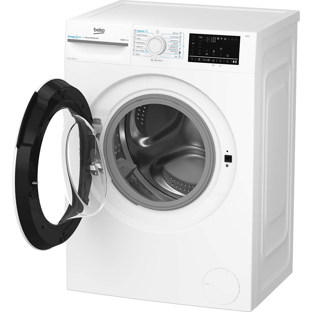 Masina de spalat rufe frontala BEKO BM3WFU47415WW, EnergySpin, 7 kg, 1400rpm, Clasa A, alb