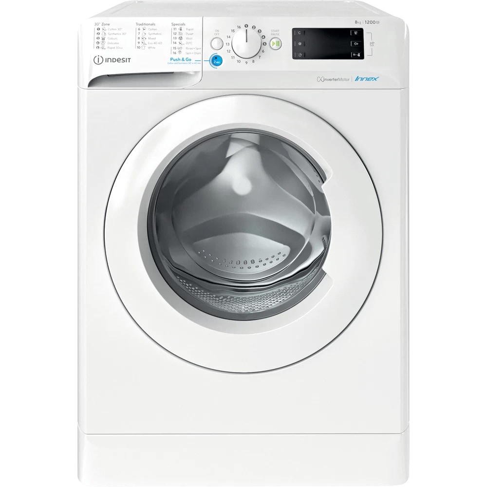 Masina de spalat rufe frontala INDESIT BWE 81285X W EE N, 8 kg, 1200rpm, Clasa B, alb