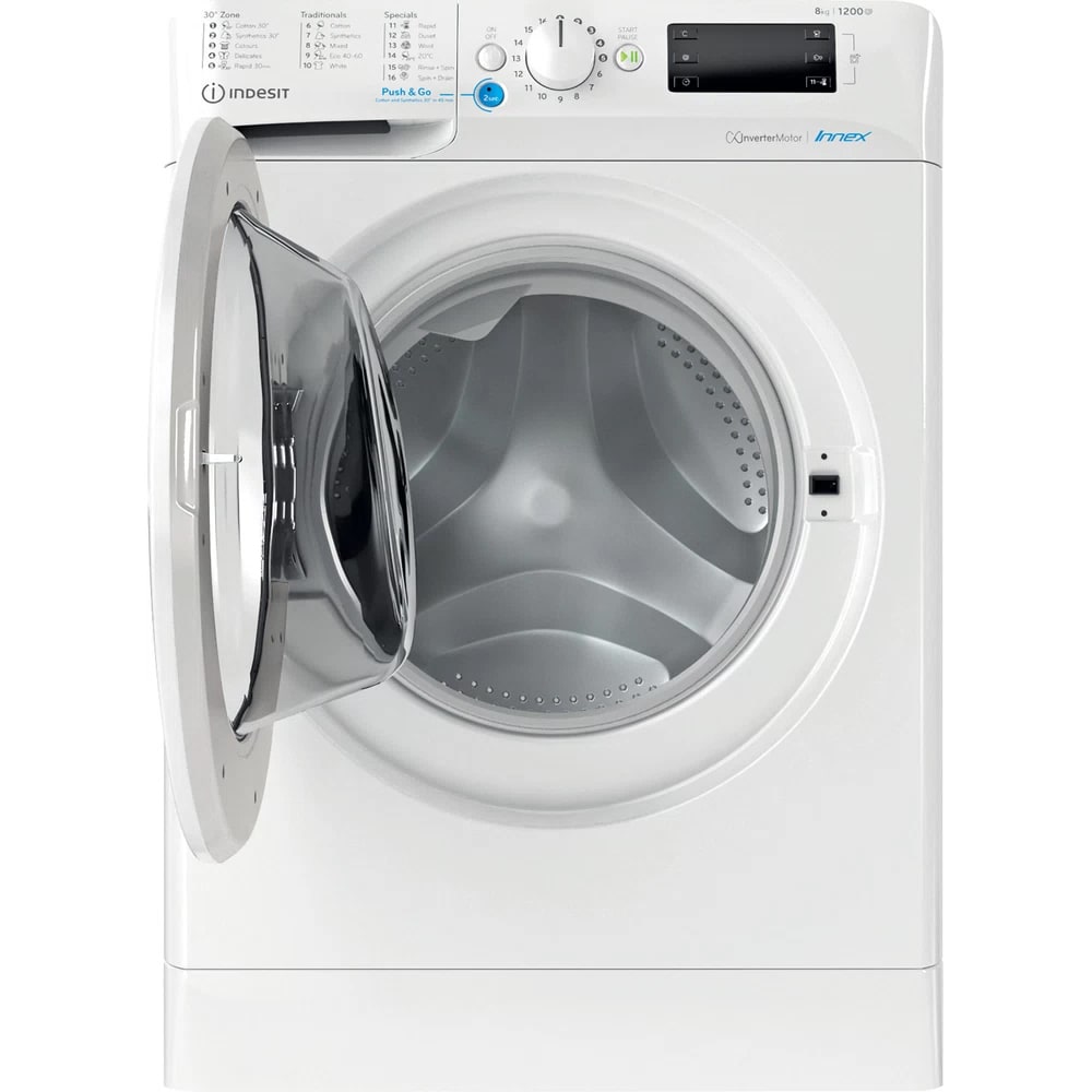 Masina de spalat rufe frontala INDESIT BWE 81285X W EE N, 8 kg, 1200rpm, Clasa B, alb