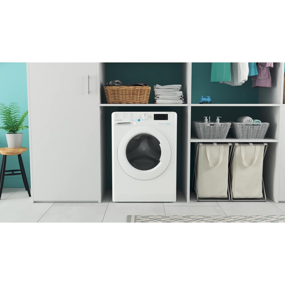 Masina de spalat rufe frontala INDESIT BWE 81285X W EE N, 8 kg, 1200rpm, Clasa B, alb