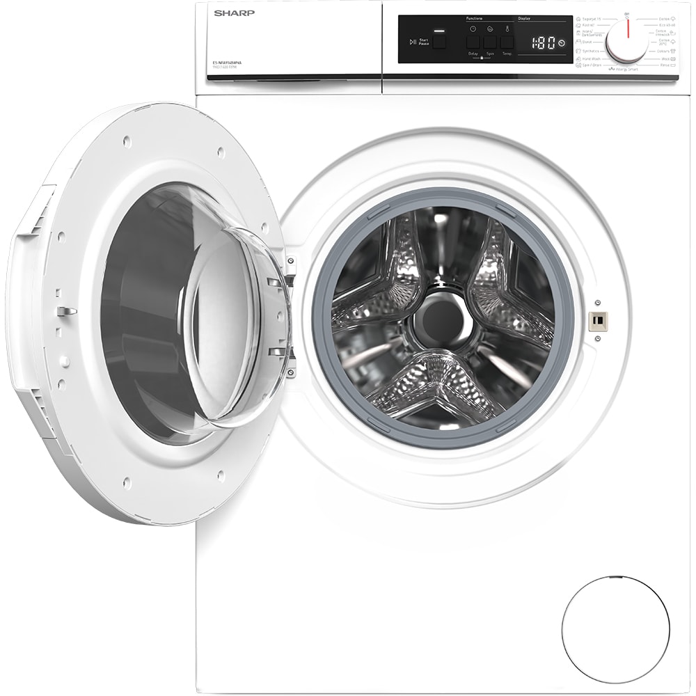Masina de spalat rufe frontala SHARP ES-NFA914BWNA-EE, AllergySmart, 9 kg, 1400rpm, Clasa A, alb
