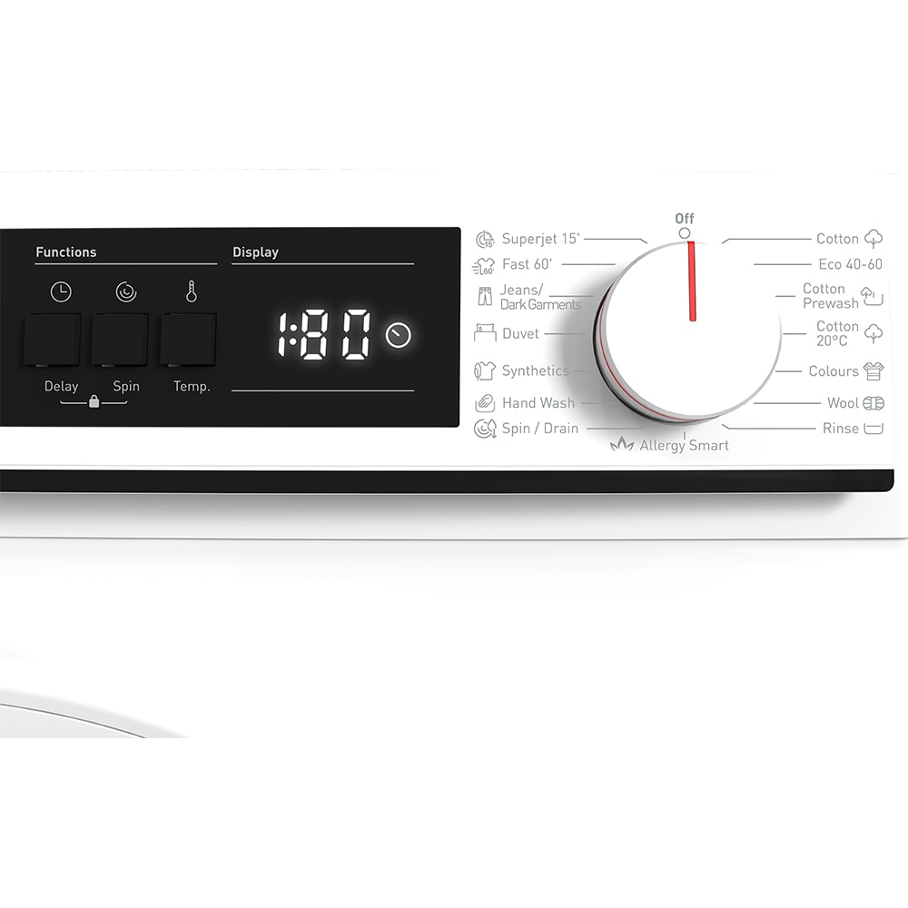 Masina de spalat rufe frontala SHARP ES-NFA914BWNA-EE, AllergySmart, 9 kg, 1400rpm, Clasa A, alb