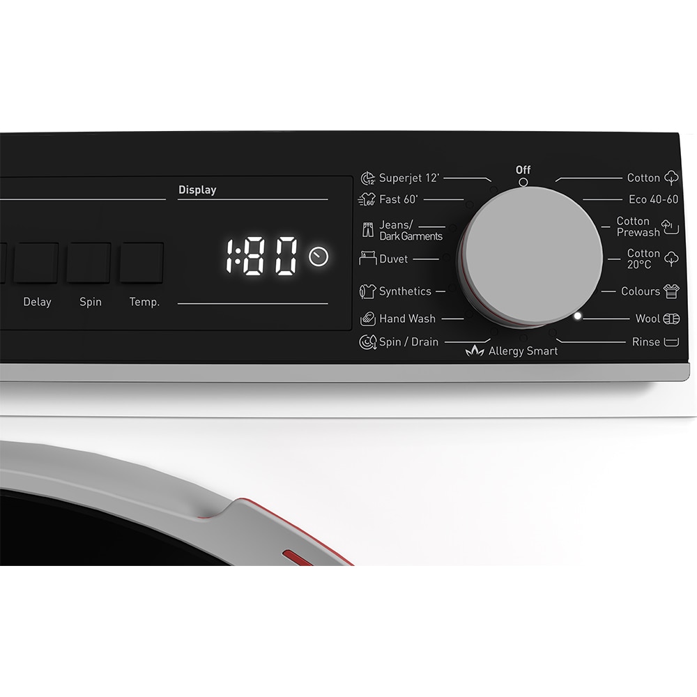 Masina de spalat rufe frontala SHARP ES-NFB814CWDA-EE, Steam+, 8 kg, 1400rpm, Clasa A, alb
