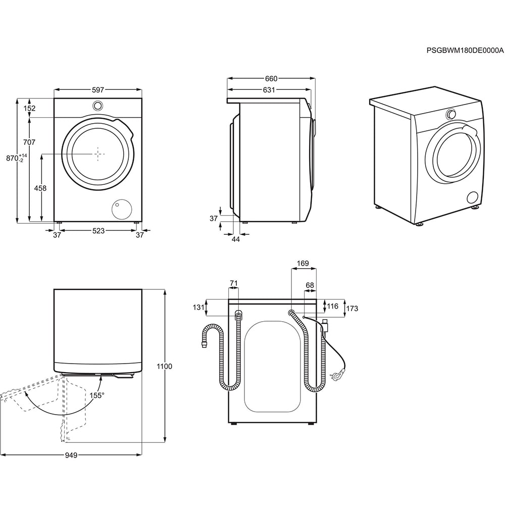 Masina de spalat rufe frontala cu uscator ELECTROLUX PerfectCare900 EW9W161BC, SteamCare, 10/6 kg, 1600rpm, Clasa A/C, alb