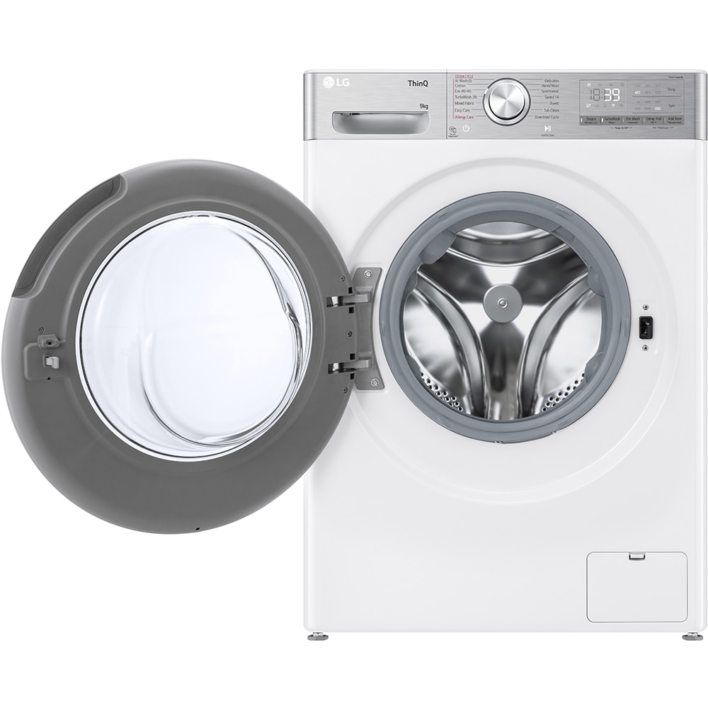 Masina de spalat rufe frontala slim LG F2WR909P3W, AI Direct Drive, 9 kg, 1200rpm, Clasa A, alb