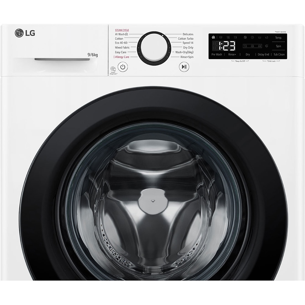 Masina de spalat rufe frontala cu uscator LG F4DR509SBW, Steam, AI DD, 9/6 kg, 1400rpm, Clasa A/D, alb