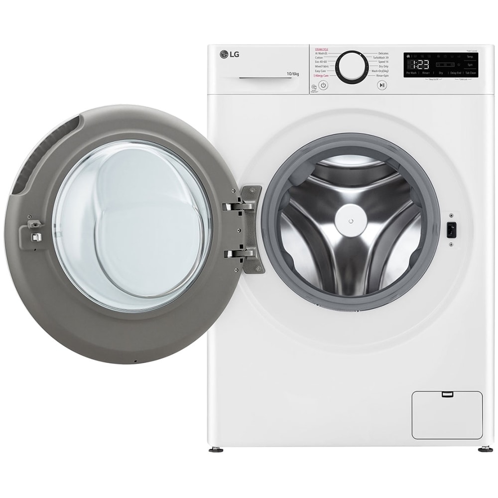 Masina de spalat rufe frontala cu uscator LG F4DR510S0W, Steam, AI DD, 10/6 kg, 1400rpm, Clasa A/D, alb