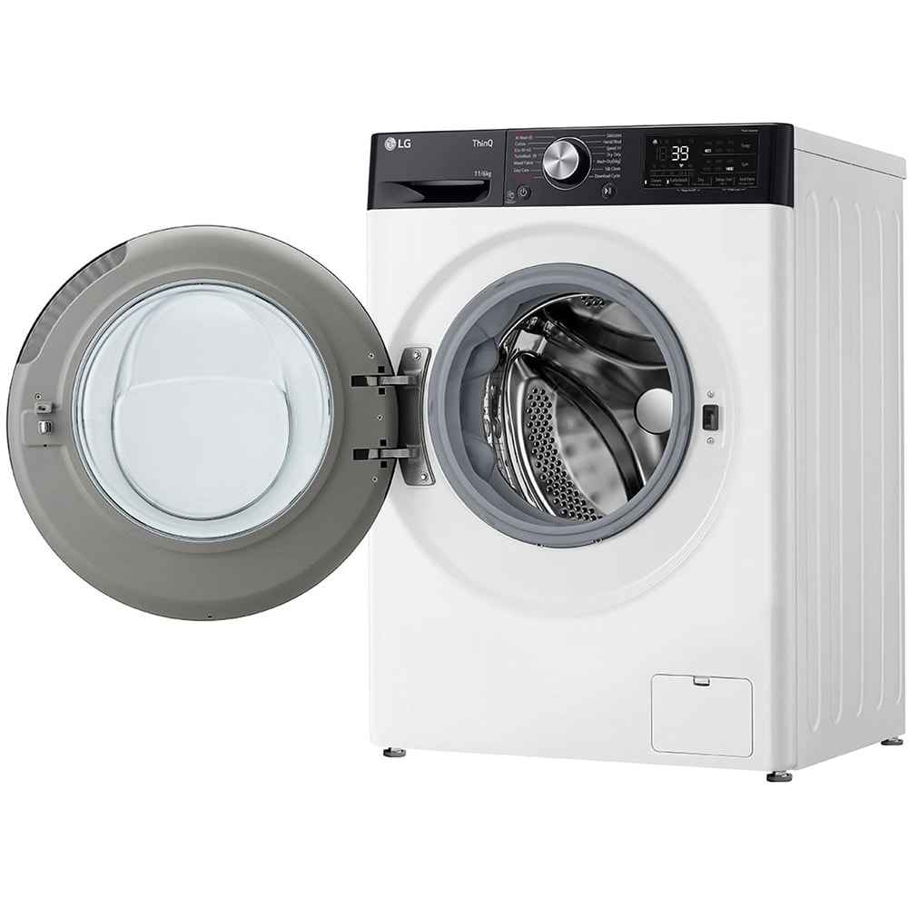 Masina de spalat rufe frontala cu uscator LG F4DR711S2H, Steam, AI DD, 11/6 kg, 1400rpm, Clasa A/D, alb