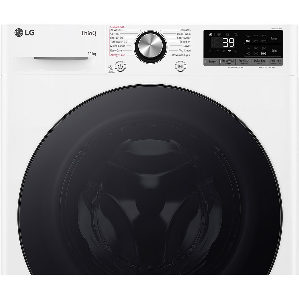 Masina de spalat rufe frontala LG F4WR711S2W, AI Direct Drive, 11 kg, 1400rpm, Clasa A, alb