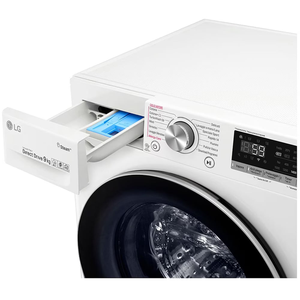 Masina de spalat rufe frontala LG F4WV509S1E, Wi-Fi, 9 kg, 1400rpm, Clasa B, alb