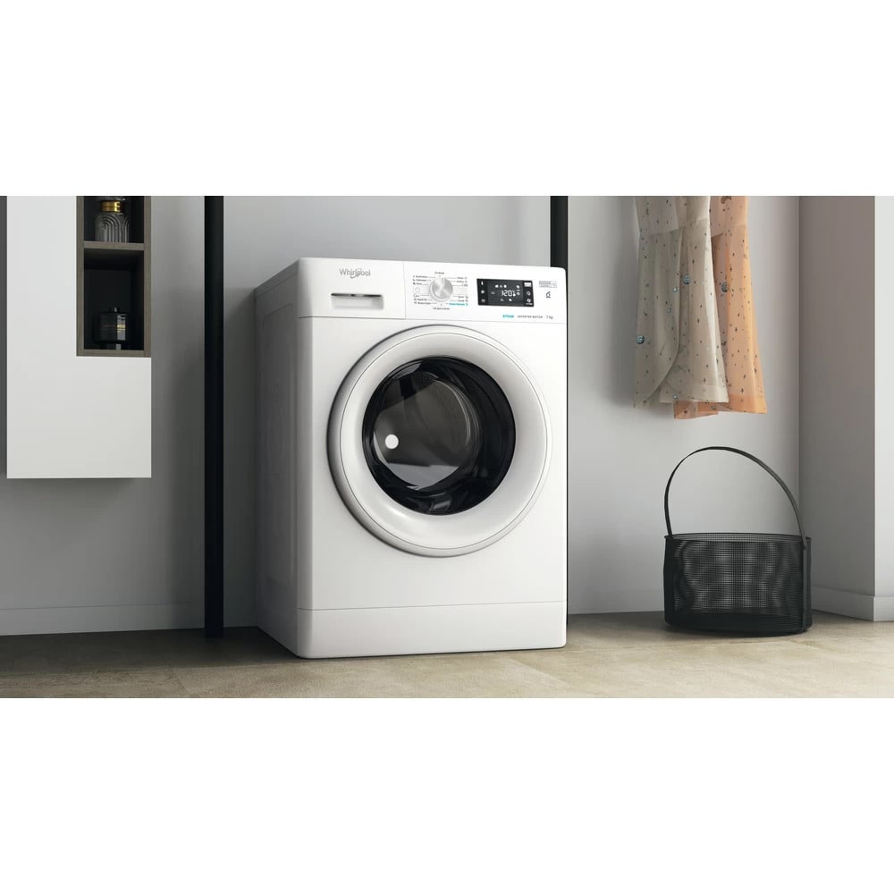 Masina de spalat rufe frontala WHIRLPOOL FFB 7459 WV EE, Steam, 6th Sense, 7 kg, 1400rpm, Clasa B, alb