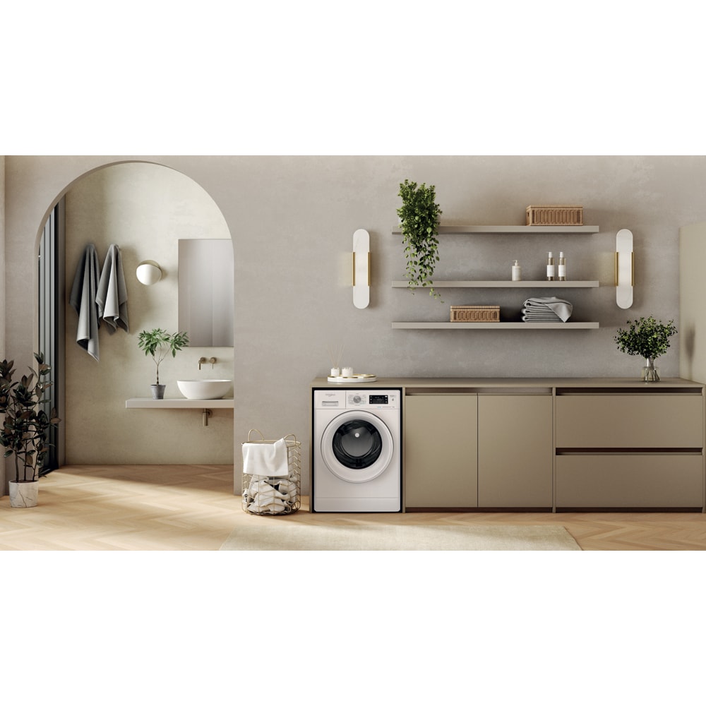 Masina de spalat rufe frontala WHIRLPOOL FFB 7469 WV EE, Steam, 6th Sense, 7 kg, 1400rpm, Clasa A, alb
