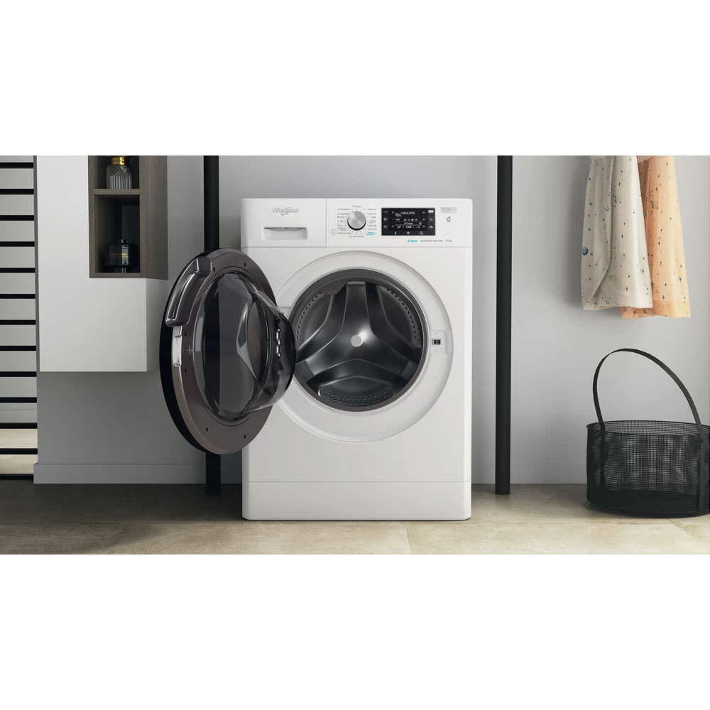 Masina de spalat rufe frontala WHIRLPOOL FFD 8648 BV EE, 6th Sense, 8 kg, 1600rpm, Clasa C, alb