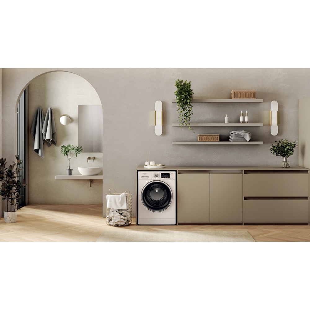 Masina de spalat rufe frontala WHIRLPOOL FFD 9489 BCV EE, Steam, 6th Sense, 9 kg, 1400rpm, Clasa A, alb