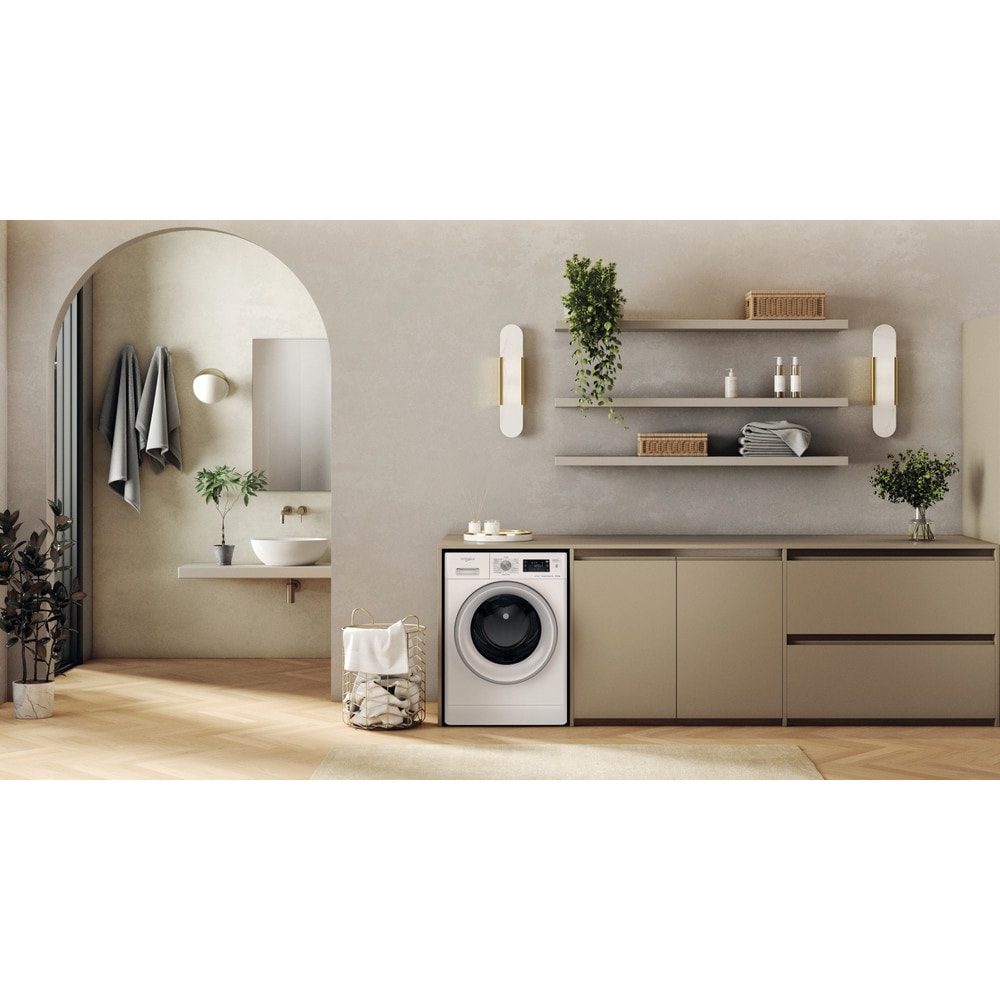 Masina de spalat rufe frontala cu uscator WHIRLPOOL FFWDB 864489 SV EE, 6th Sense, 8/6 kg, 1400rpm, Clasa A/C, alb