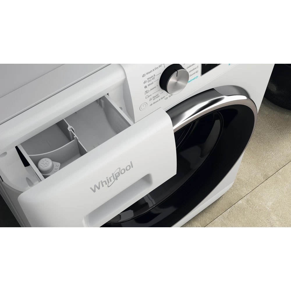 Masina de spalat rufe frontala cu uscator WHIRLPOOL FFWDD 1176258 BCV EE, 6th Sense, 11/7 kg, 1600rpm, Clasa B/E, alb
