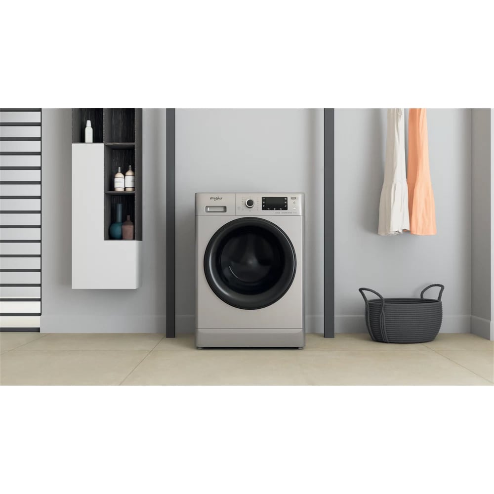 Masina de spalat rufe frontala cu uscator WHIRLPOOL FWDD 1171582 SBV EU N, 6th Sense, 11/7 kg, 1600rpm, Clasa D/E, argintiu