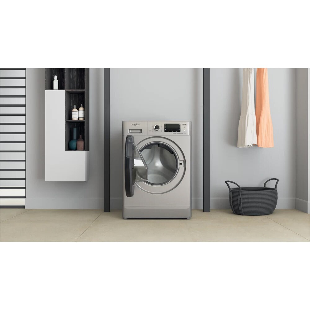 Masina de spalat rufe frontala cu uscator WHIRLPOOL FWDD 1171582 SBV EU N, 6th Sense, 11/7 kg, 1600rpm, Clasa D/E, argintiu