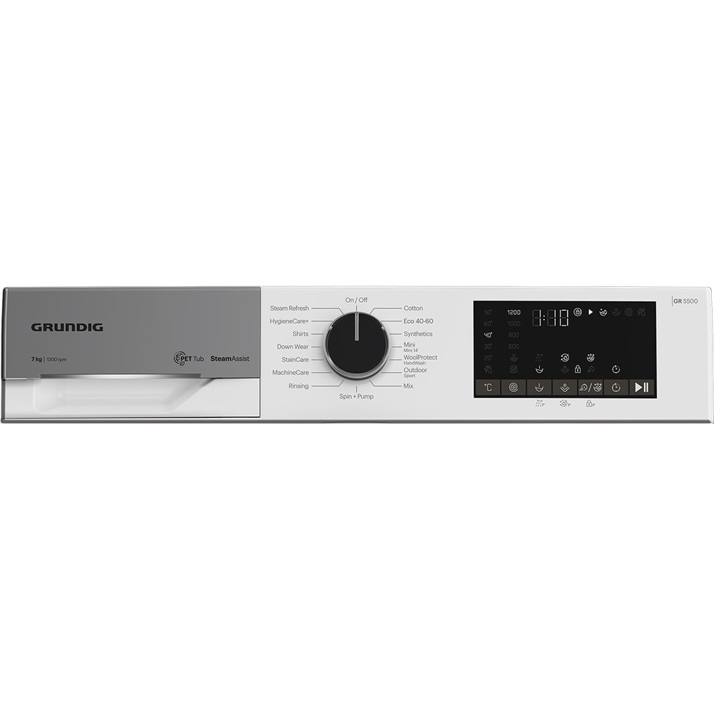 Masina de spalat rufe frontala GRUNDIG GW5 P4724 W, 7 kg, 1200rpm, Clasa A, alb