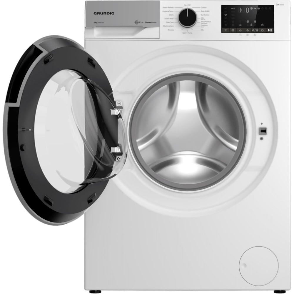 Masina de spalat rufe frontala GRUNDIG GW5P4841W, Steam, 8 kg, 1400 rpm, Clasa A, alb