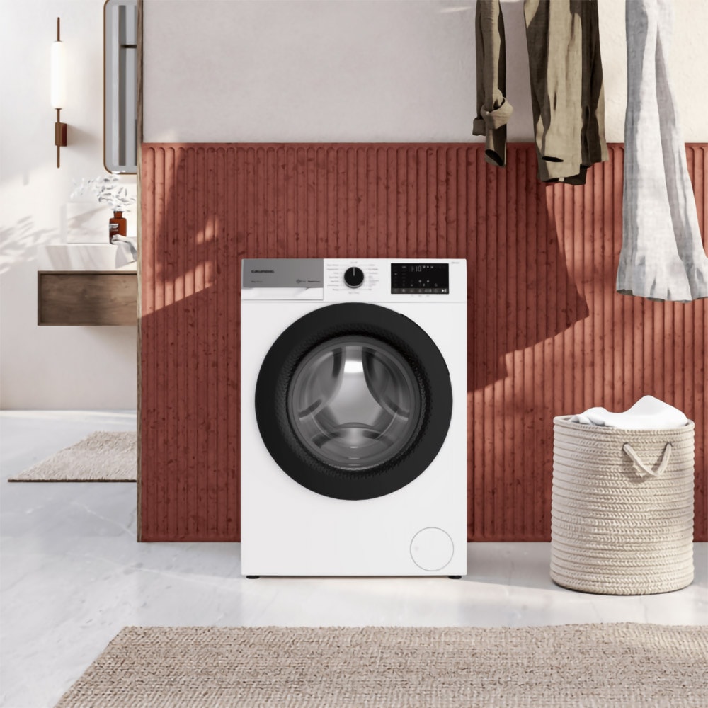 Masina de spalat rufe frontala GRUNDIG GW5P4841W, Steam, 8 kg, 1400 rpm, Clasa A, alb