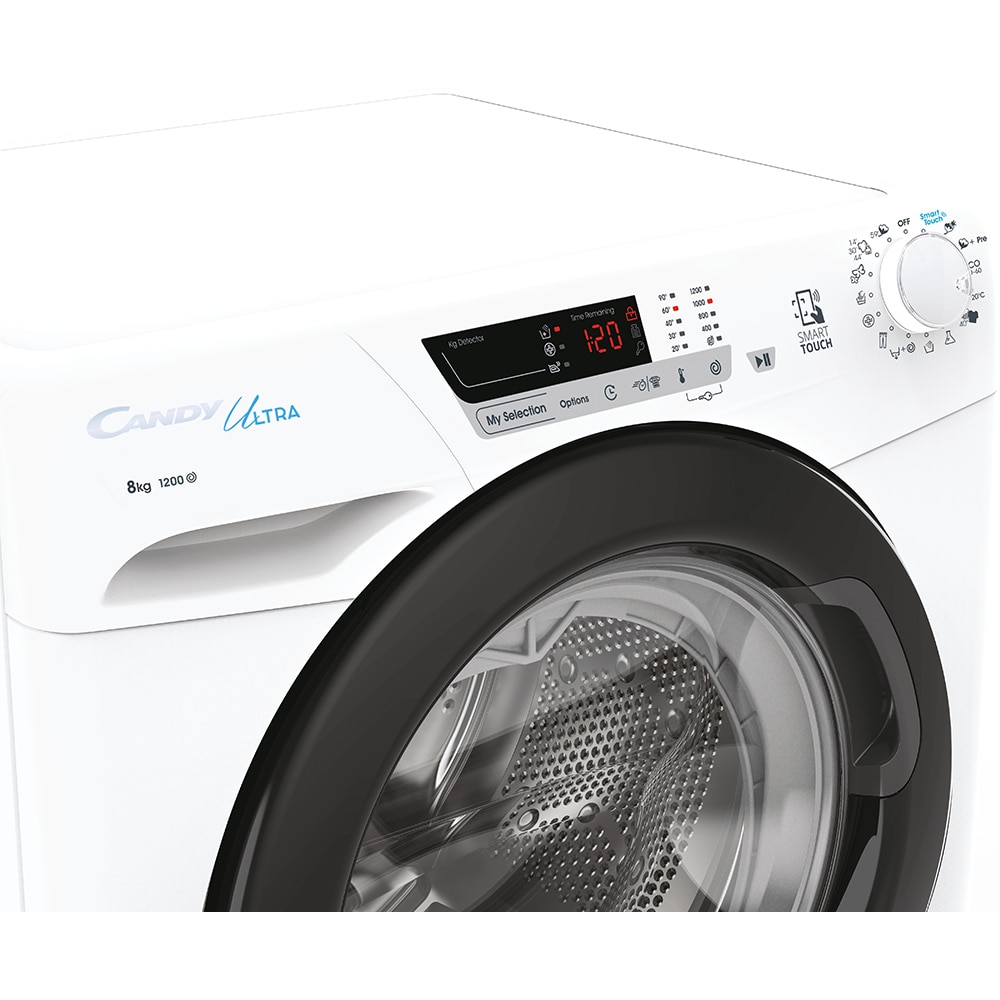 Masina de spalat rufe frontala CANDY HCU1282DWB4/1-S, 8 kg, 1200rpm, Clasa B, alb