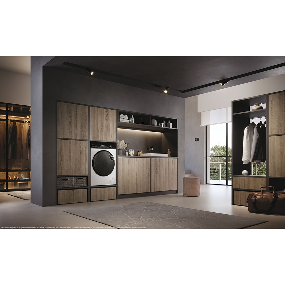 Masina de spalat rufe frontala slim HAIER HW80-B14959TU1-S, 8 kg, 1400rpm, Clasa A, alb