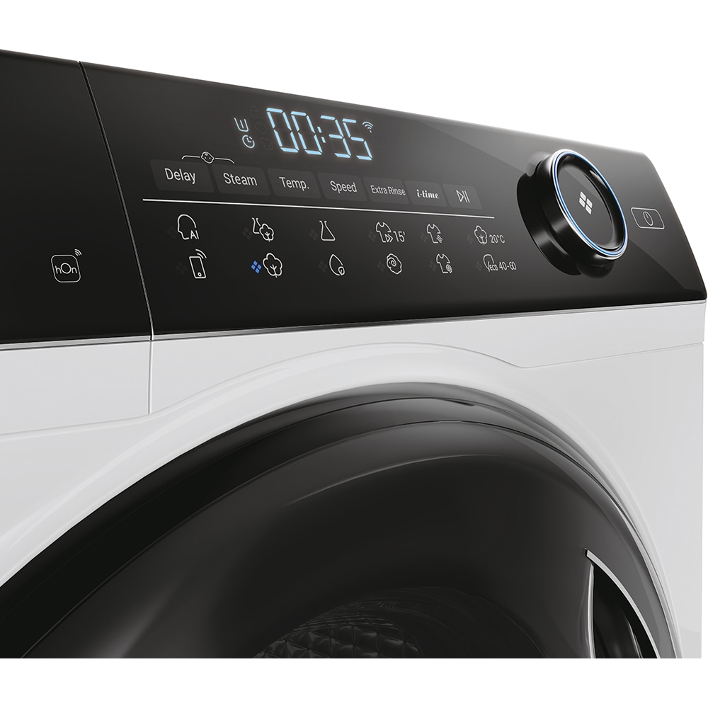 Masina de spalat rufe frontala slim HAIER HW80-B14959TU1-S, 8 kg, 1400rpm, Clasa A, alb