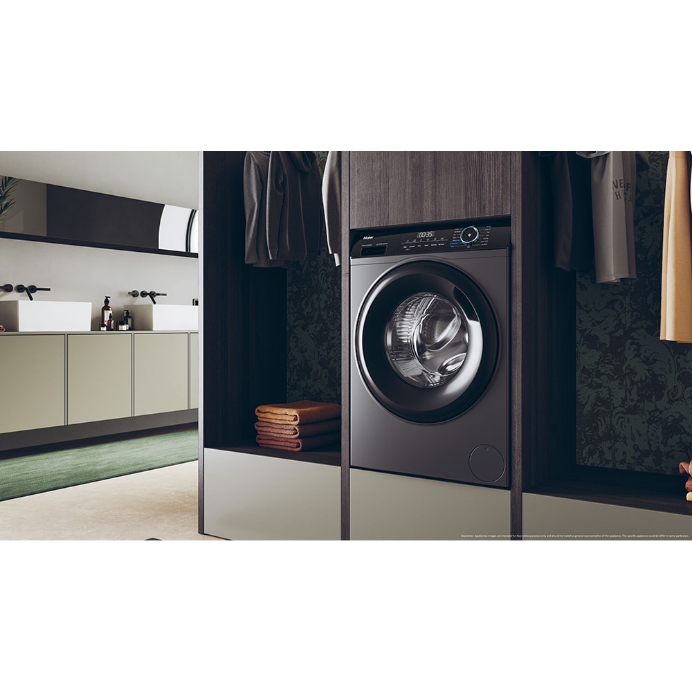 Masina de spalat rufe frontala cu uscator HAIER HWD80-B14939S8-S, 8/5 kg, 1400rpm, Clasa A/D, antracit