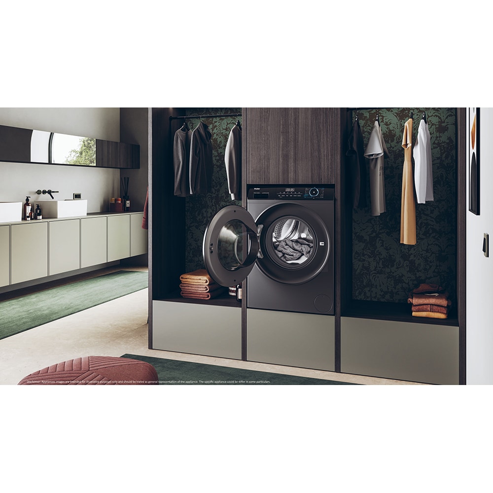 Masina de spalat rufe frontala cu uscator HAIER HWD80-B14939S8-S, 8/5 kg, 1400rpm, Clasa A/D, antracit