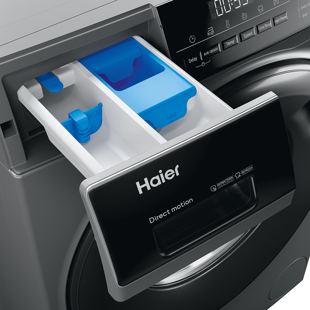 Masina de spalat rufe frontala cu uscator HAIER HWD80-B14939S8-S, 8/5 kg, 1400rpm, Clasa A/D, antracit