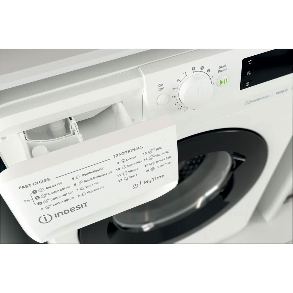Masina de spalat rufe frontala INDESIT MTWE 81484 WK EE, 8 kg, 1400rpm, Clasa C, alb