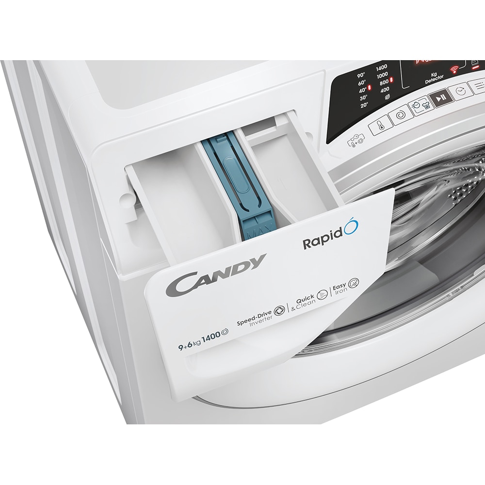 Masina de spalat rufe frontala cu uscator CANDY ROW4964DWMST1-S, Wi-Fi, 9/6 kg, 1400rpm, Clasa A/D, alb