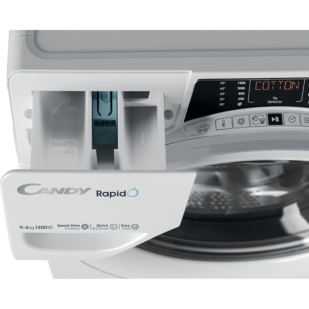 Masina de spalat rufe frontala cu uscator CANDY ROW4964DWMST1-S, Wi-Fi, 9/6 kg, 1400rpm, Clasa A/D, alb