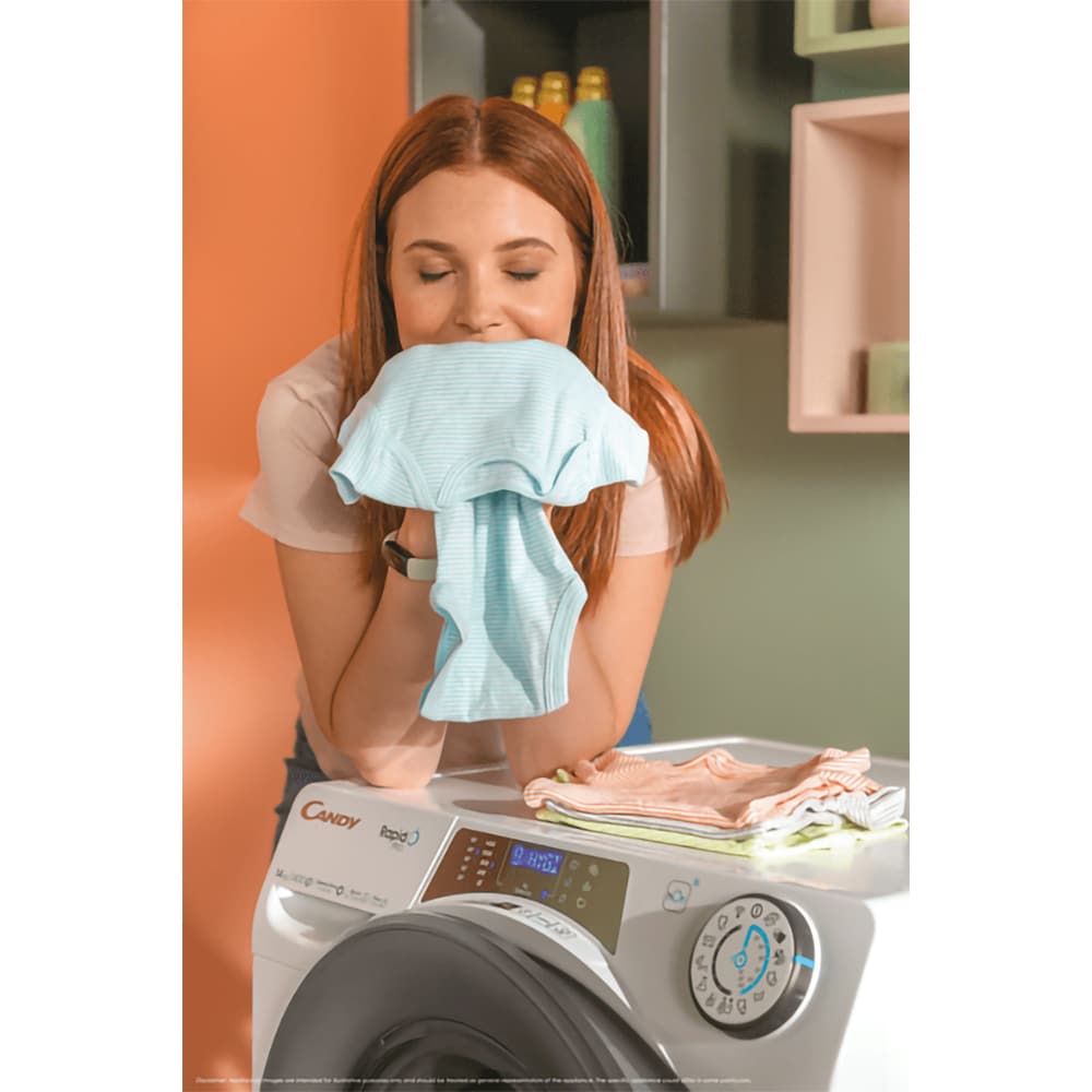 Masina de spalat rufe frontala CANDY Rapido PRO 4116BWMBC/1-S, Wi-Fi, 11 kg, 1400rpm, Clasa A, alb