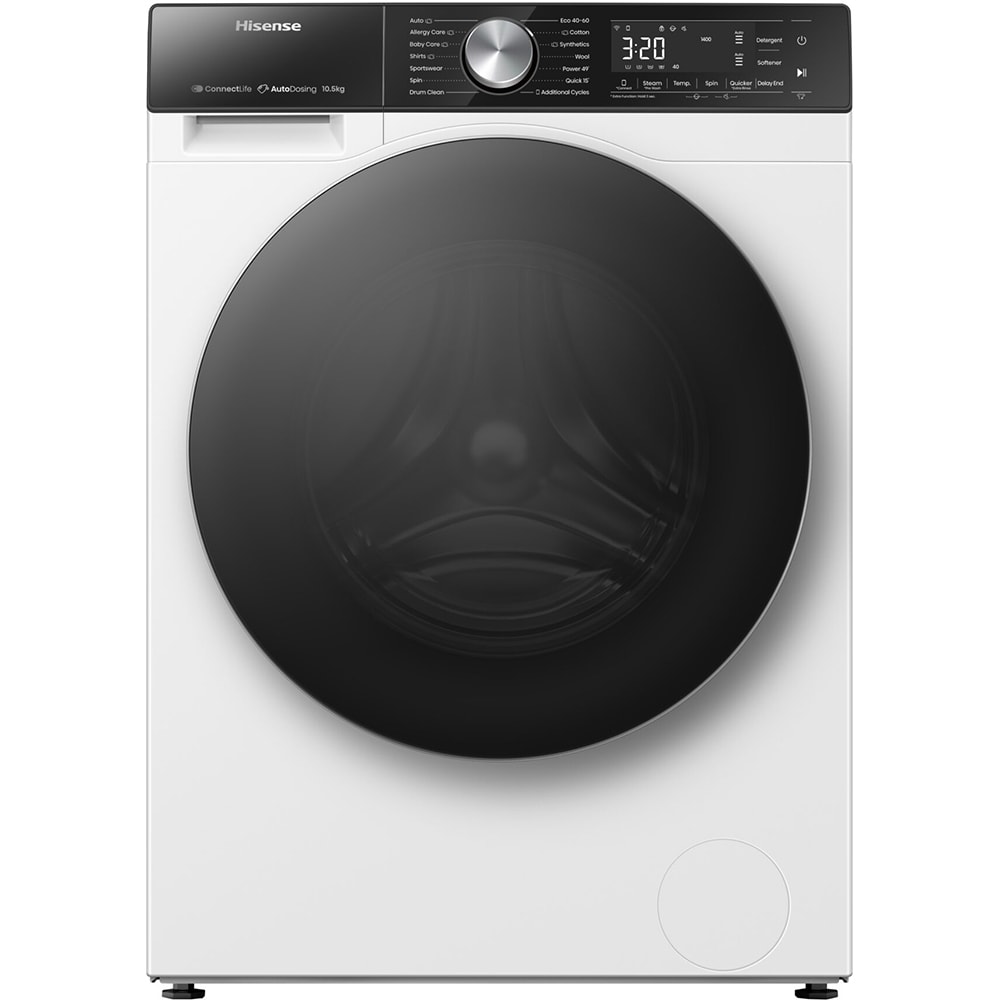 Masina de spalat rufe frontala HISENSE WF5S1045BW, Steam, 10.5 kg, 1400rpm, Clasa A, alb