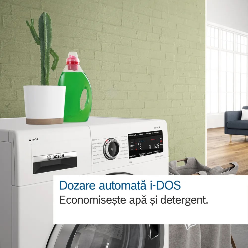 Masina de spalat rufe frontala BOSCH WGB244A2BY, Steam, 9 kg, 1600rpm, Clasa A, Wi-Fi, alb