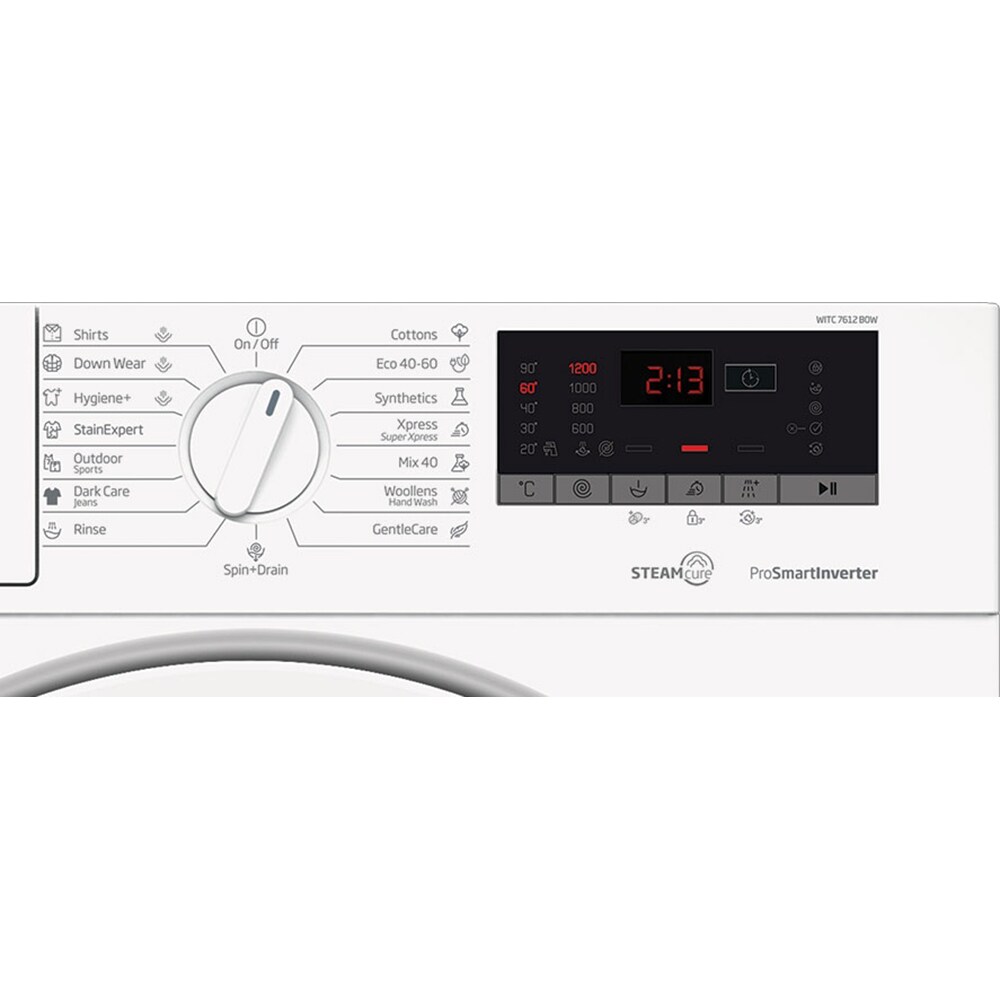 Masina de spalat rufe incorporabila BEKO WITC7612B0W, SteamCure, 7kg, 1200rpm, Clasa C, alb