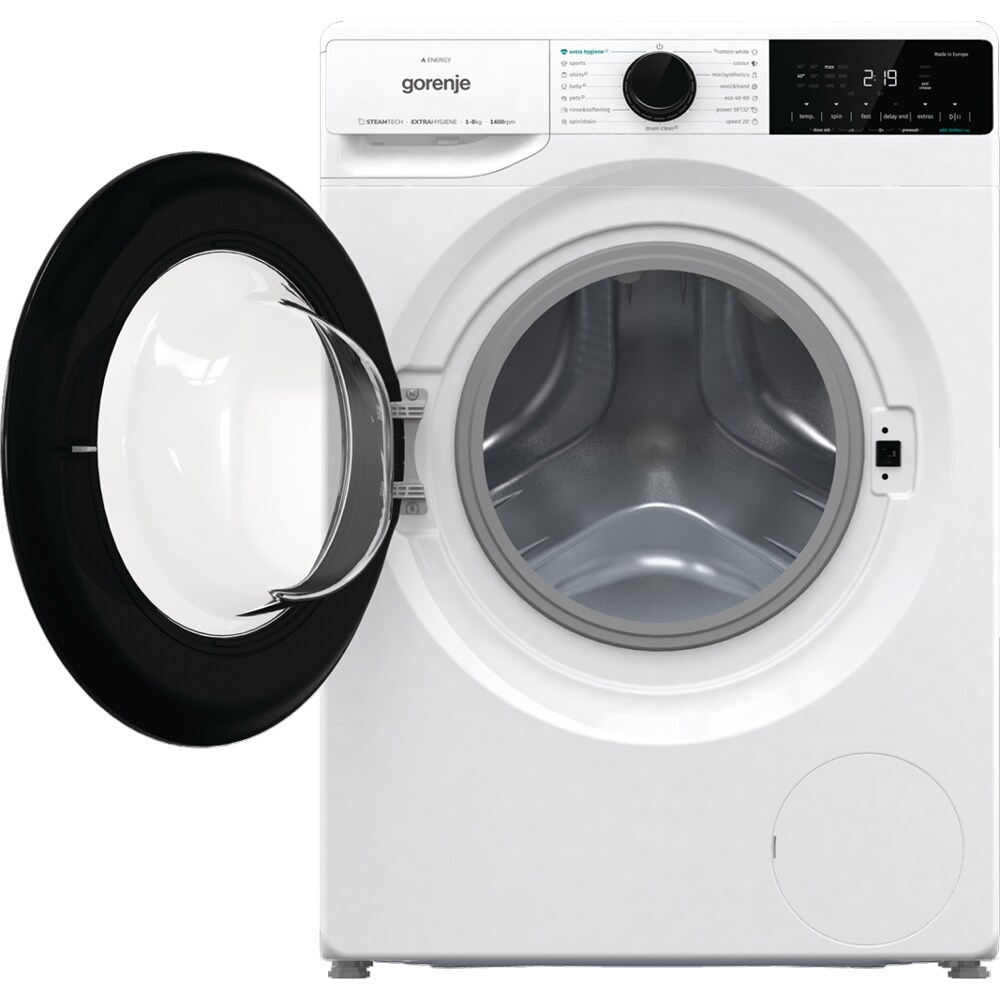 Masina de spalat rufe frontala GORENJE WNA84A, SteamTech, 8 kg, 1400rpm, Clasa A, alb