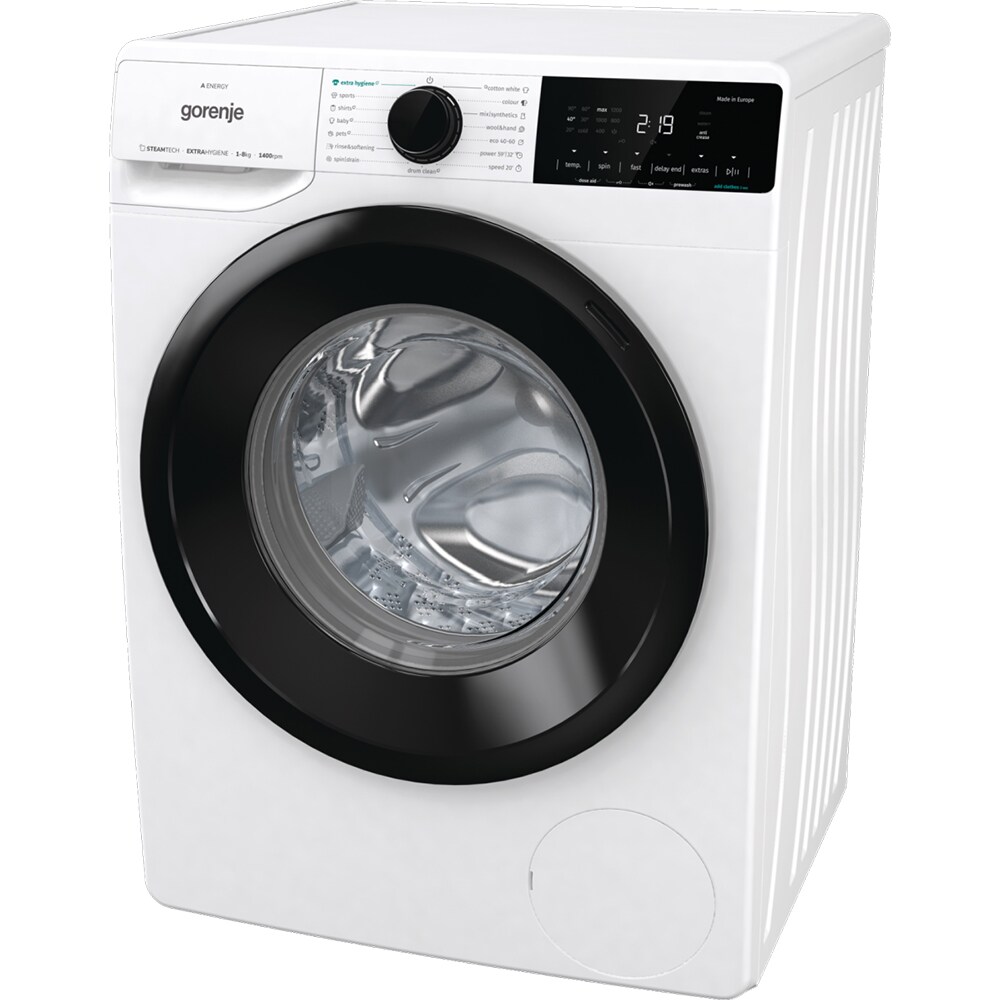 Masina de spalat rufe frontala GORENJE WNA84A, SteamTech, 8 kg, 1400rpm, Clasa A, alb