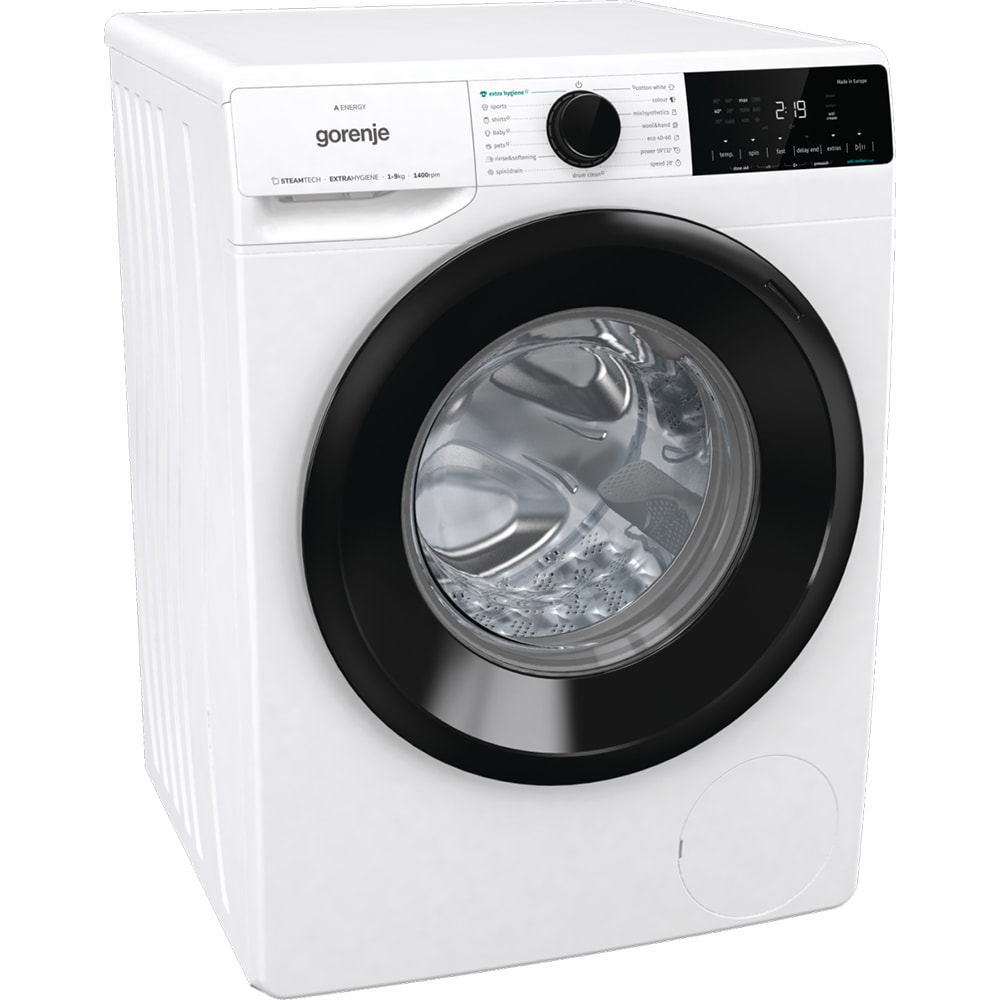 Masina de spalat rufe frontala GORENJE WNA94A, SteamTech, 9 kg, 1400rpm, Clasa A, alb
