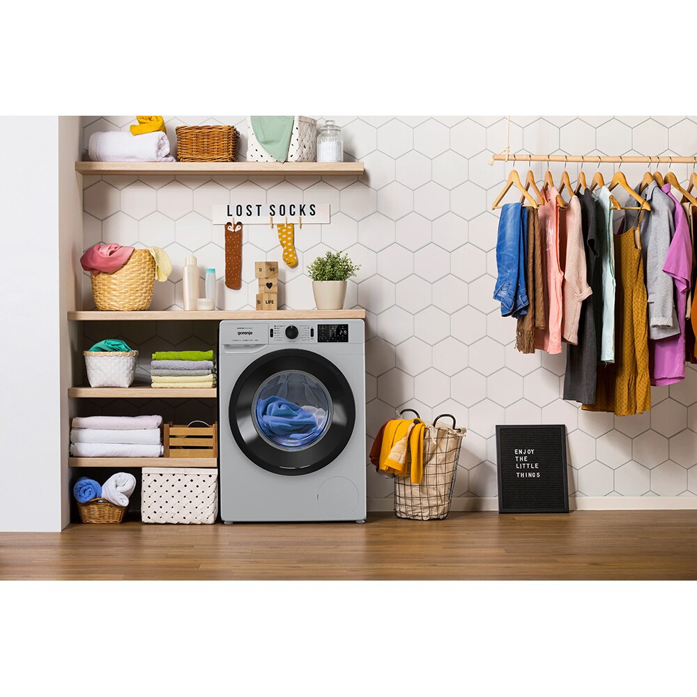 Masina de spalat rufe frontala GORENJE WNEI84AS/A, SteamTech, 8 kg, 1400rpm, Clasa A, gri metalic