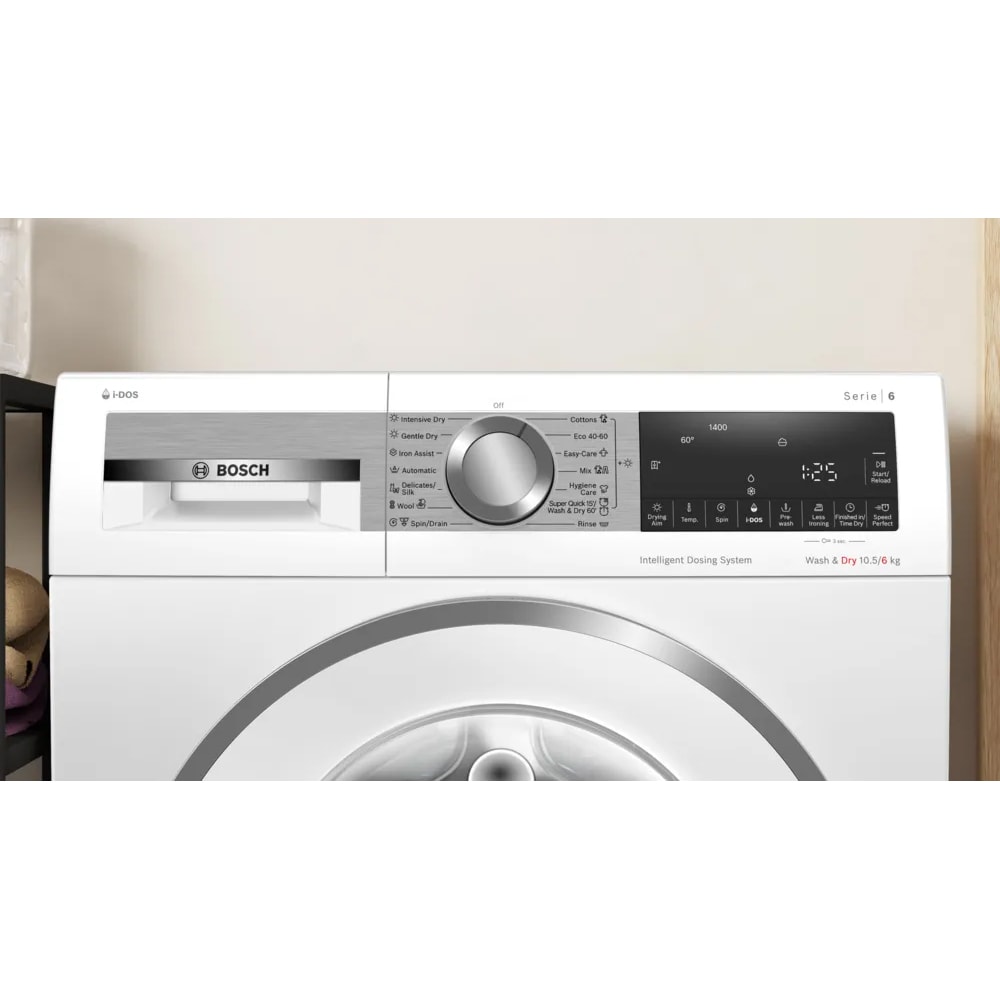 Masina de spalat rufe frontala cu uscator BOSCH WNG254A9BY, 10.5/6 kg, 1400rpm, Clasa A/D, alb