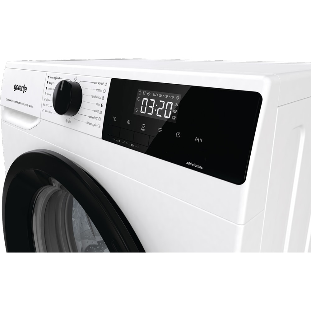 Masina de spalat rufe frontala slim GORENJE WNHEI74SAS, SteamTech, 7 kg, 1400rpm, Clasa A, alb