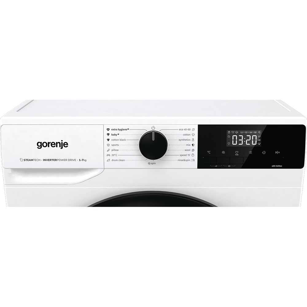Masina de spalat rufe frontala slim GORENJE WNHEI74SAS, SteamTech, 7 kg, 1400rpm, Clasa A, alb